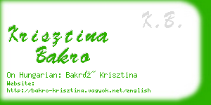 krisztina bakro business card